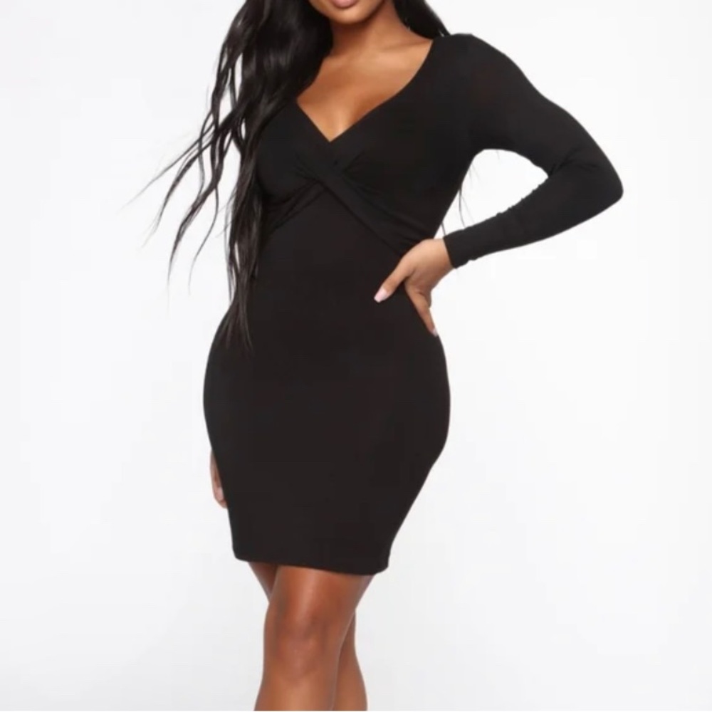 Long Sleeve Little Black Dress, Small